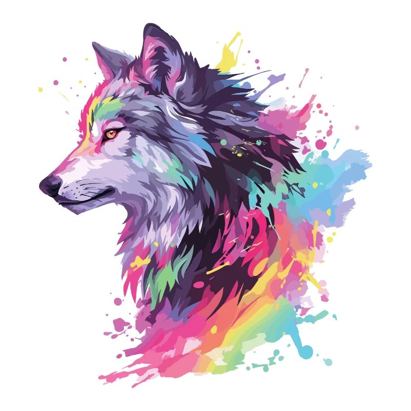 Wolf Wolf Head Predator Forest Nature Wilderness Art