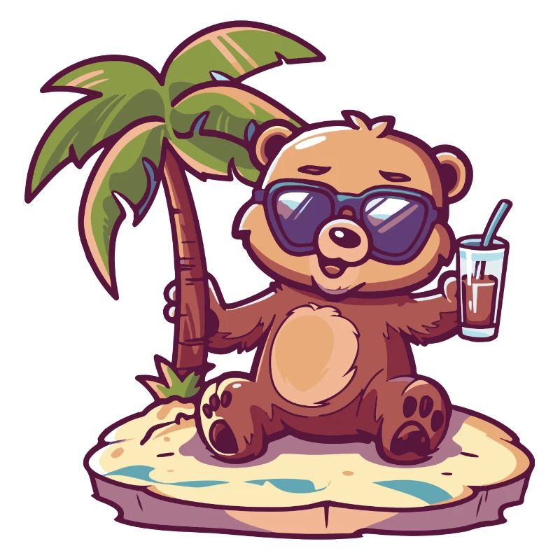 Bear Summer Beach Comic