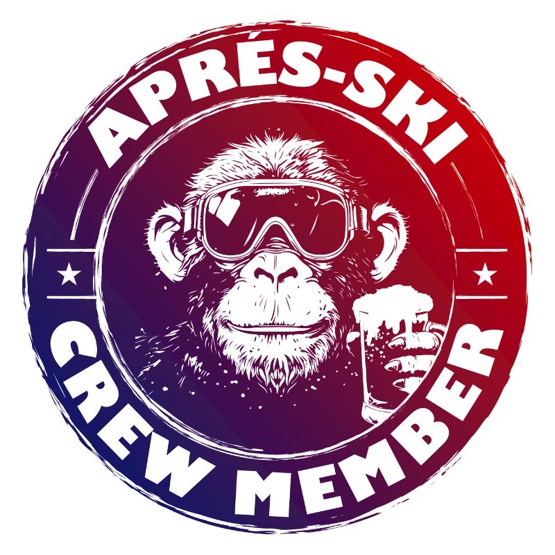 Affe Apres Ski Team Spruch Bunt