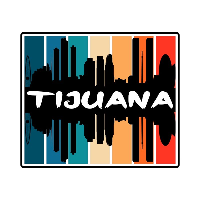 Tijuana Mexico Skyline Silhouette Travel Souvenir