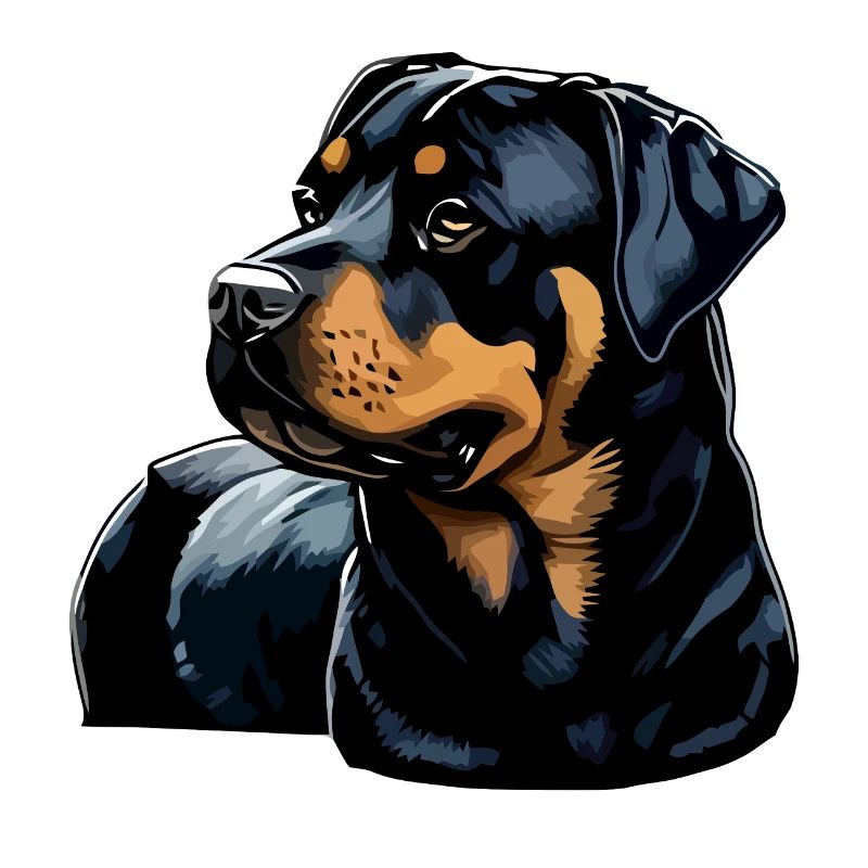 Nette Rottweiler Hunderasse Kopf Cartoon