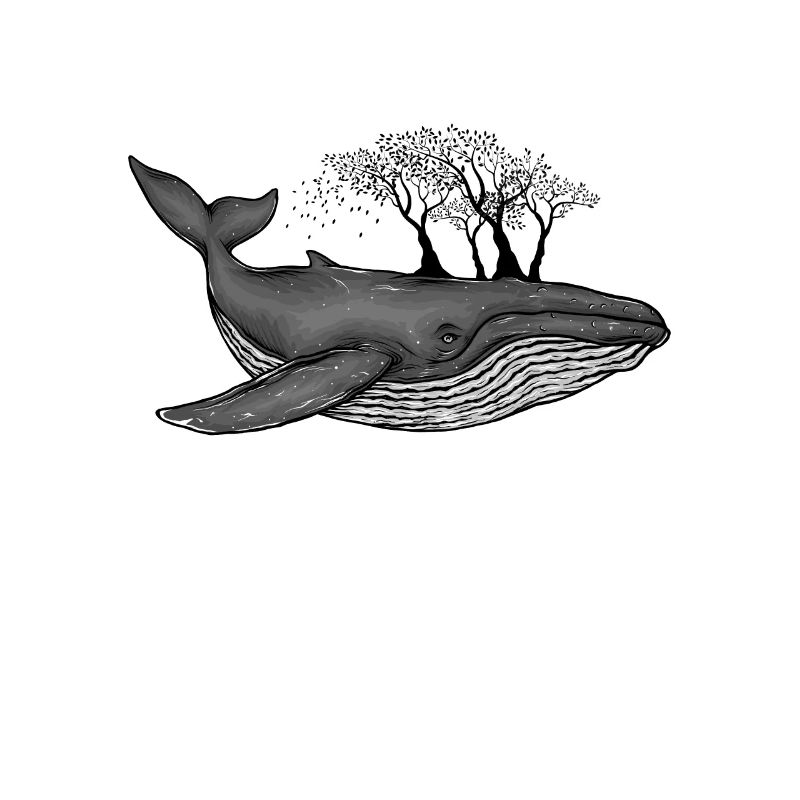Conservation whale with trees gift idea