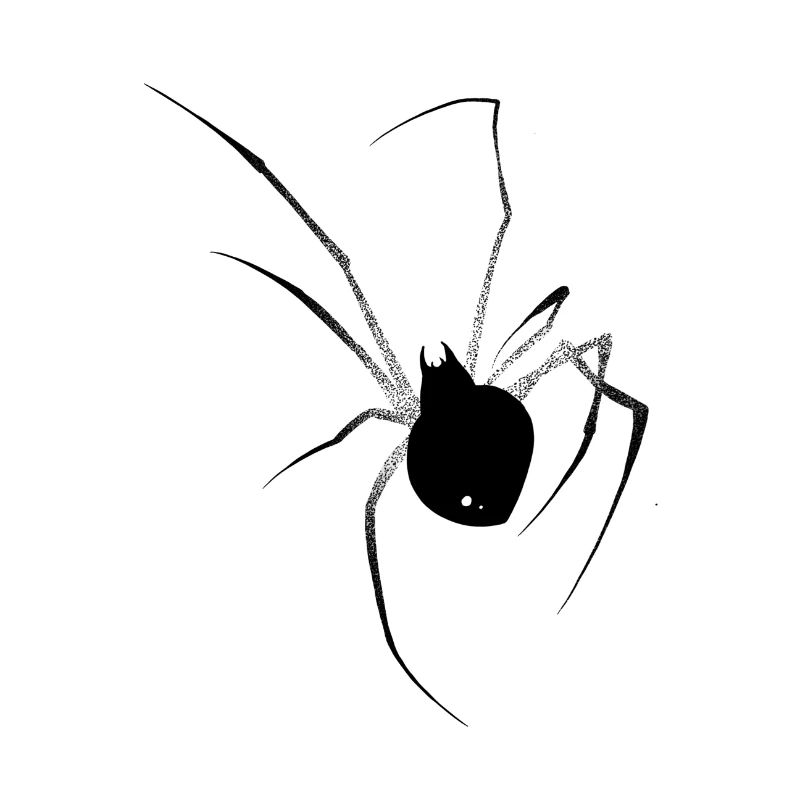 Schwarze Witwe Dotwork