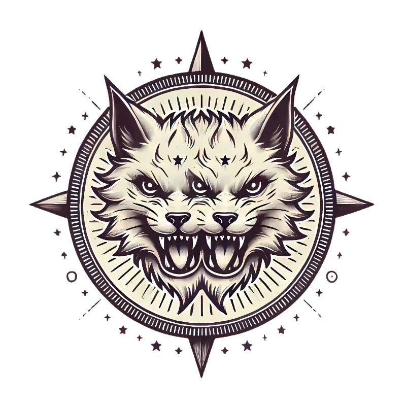 DoubleHeaded Gothic Cat Emblem