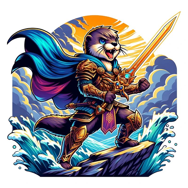 Fearless Warrior Otter with Sword