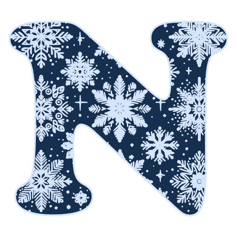 Buchstabe N Schneeflocken