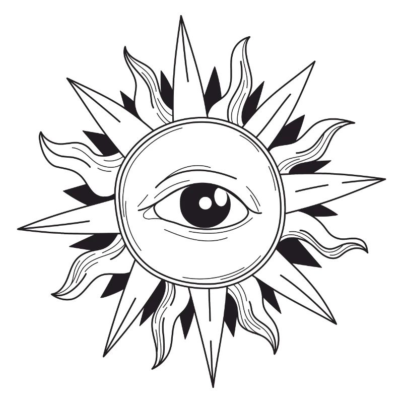 Augen in der Mitte einer Sonne
