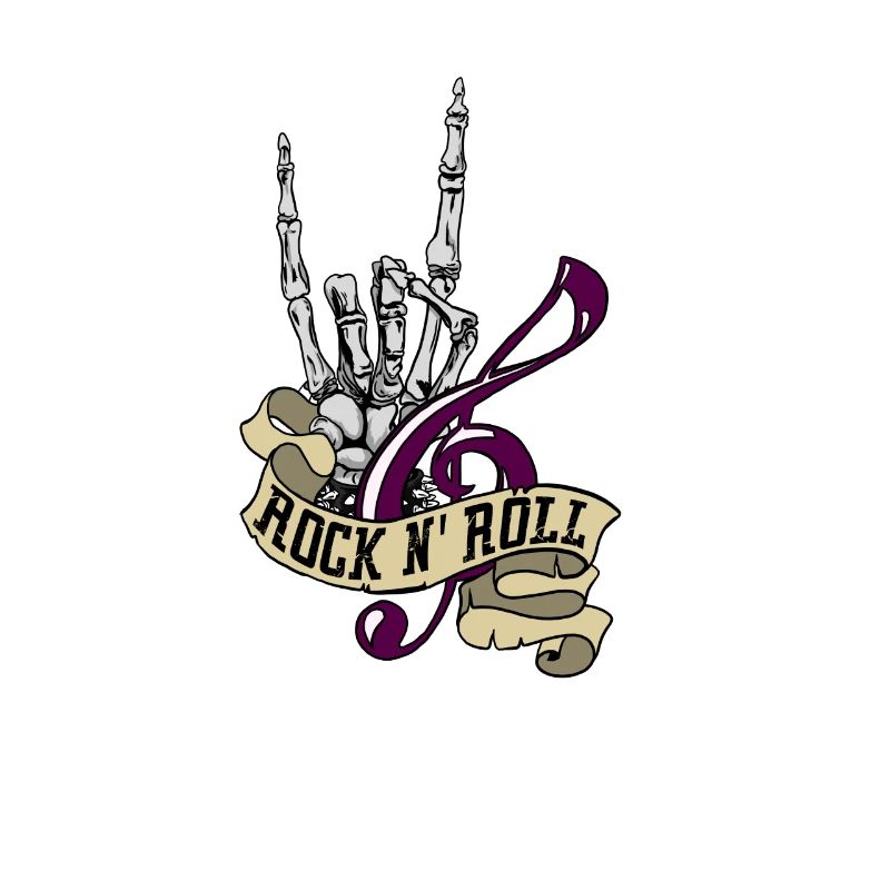 Rock and roll avec idée cadeau squelette et note