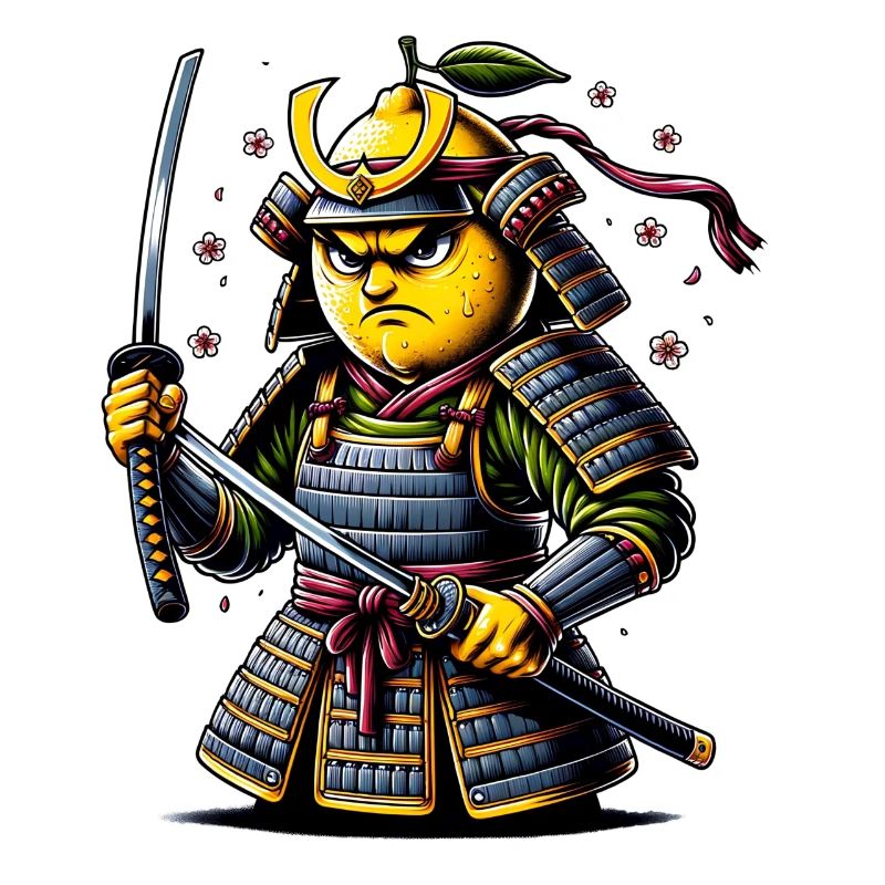 Angry Samurai Lemon Warrior Artwork