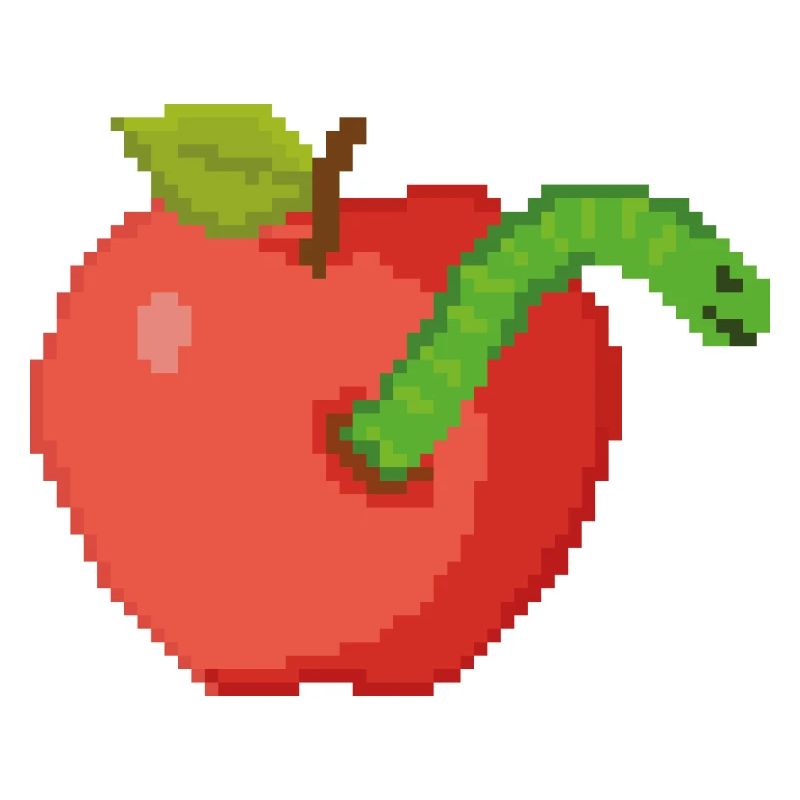 Retro Pixel There is the worm Dirn