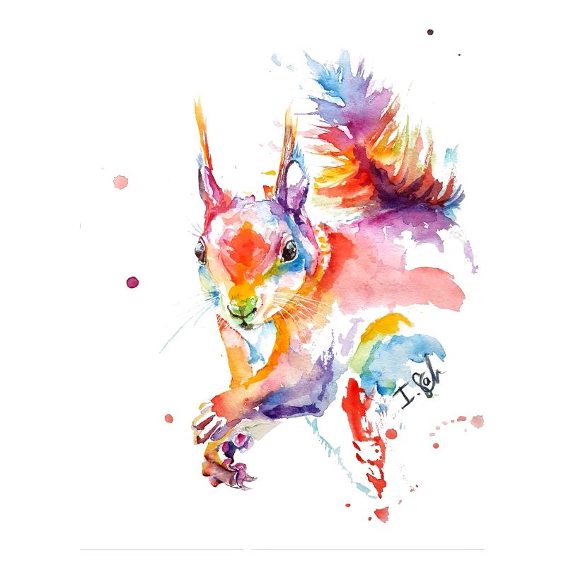 Buntes Aquarell Eichhörnchen