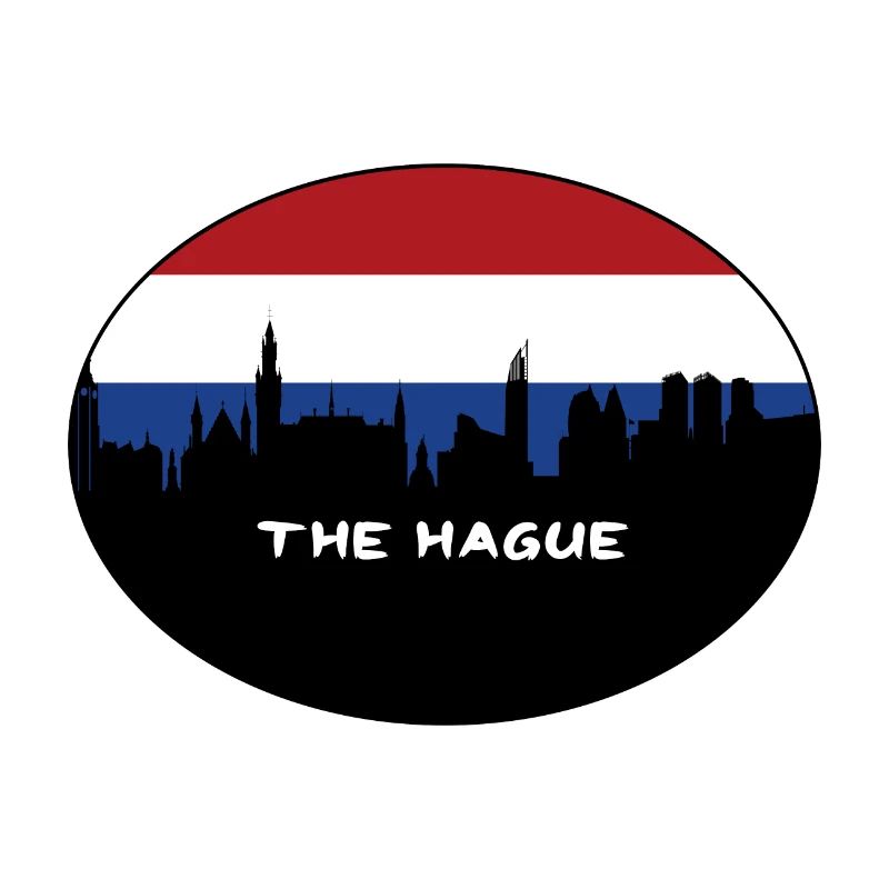 La Haye Pays-Bas Drapeau Skyline Silhouette Trav