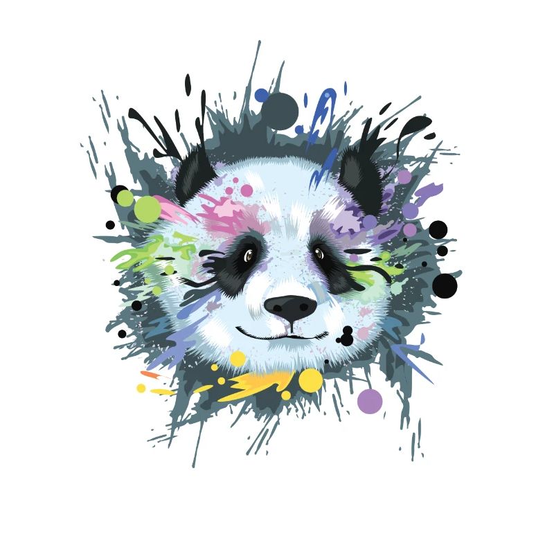 Art éclaboussures de tête de panda