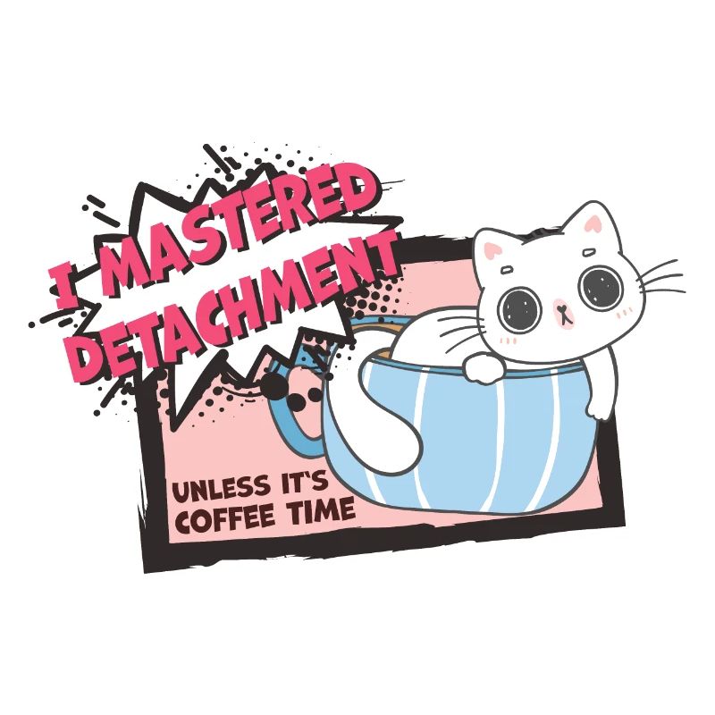 Chat maîtrisé détachement Café Katze Comic Kaffee
