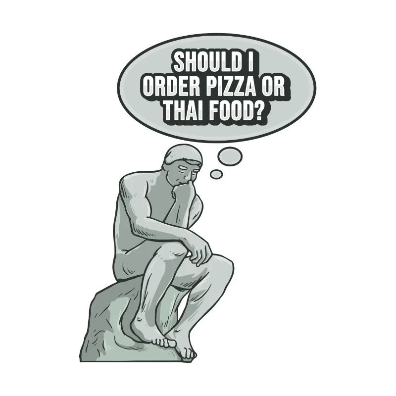 Denker Statue Pizza Design pour un