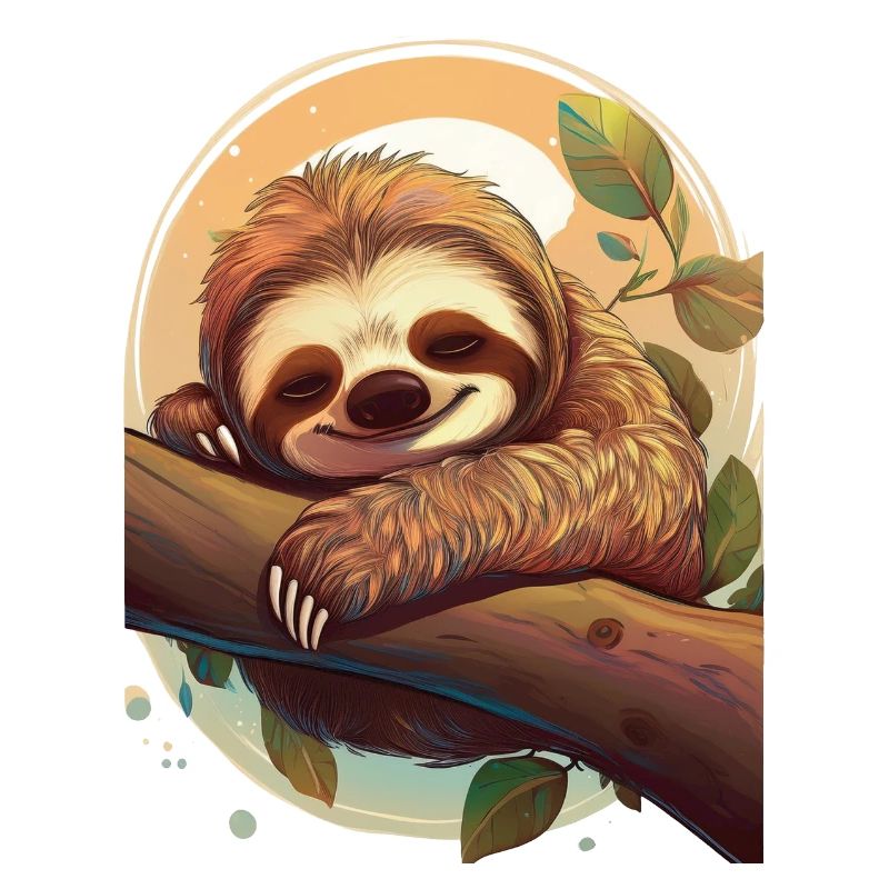 Cute sloth sleeping on a branch