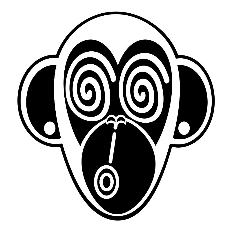 Schmooze Monkey classic design: BLACK MONKEYHEAD