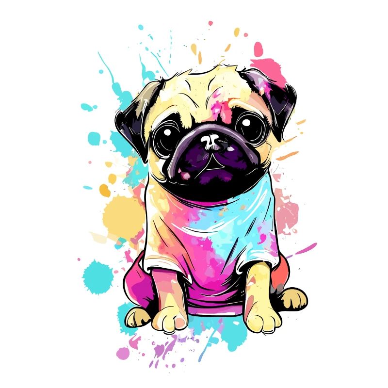 Illustration de carlin créatif coloré