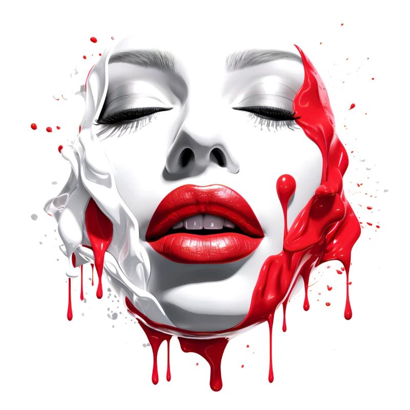 Woman's face Red lips