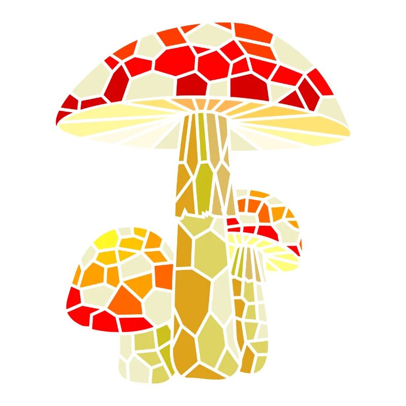 Art géométrique de polygone de champignon agaric de mouche