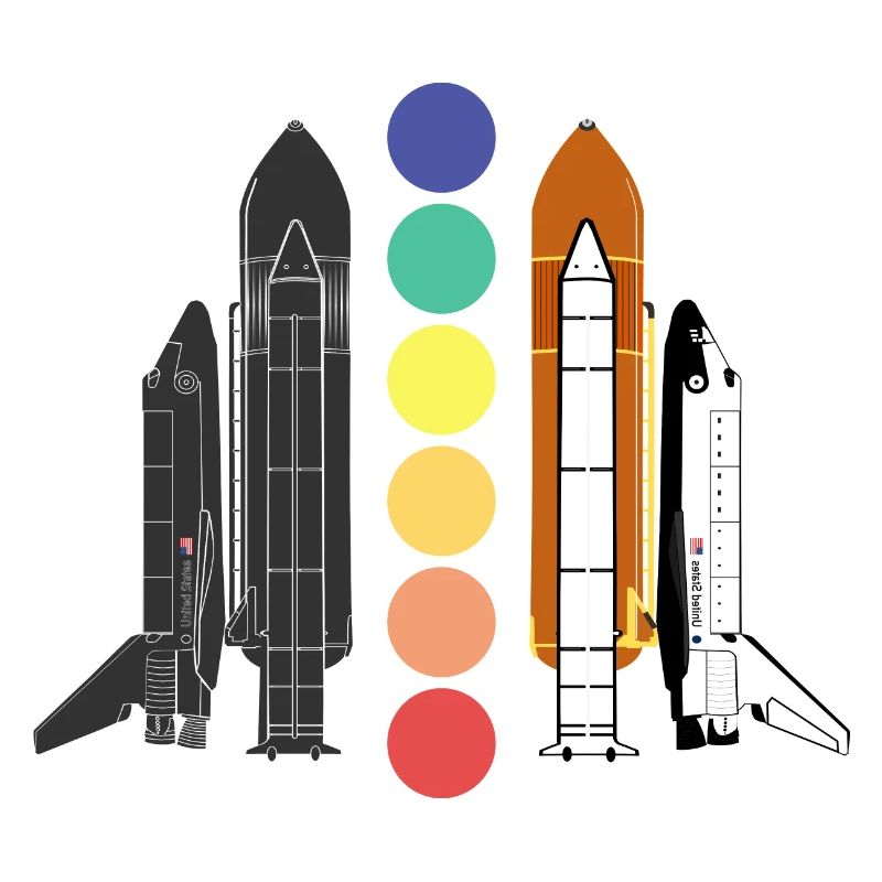 Navette spatiale multicolore conception de vaisseau spatial