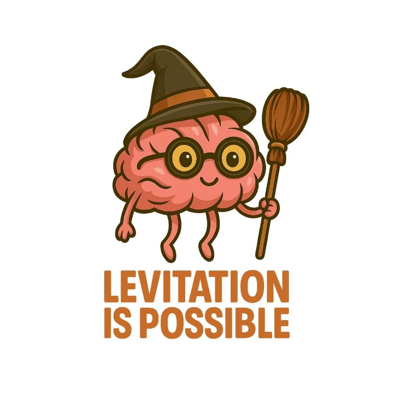Spell Brain with Witch Hat – Levitation Possible