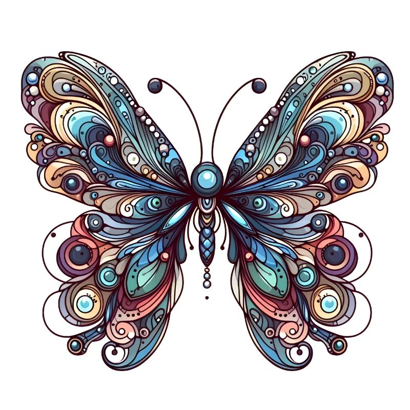 Scary butterfly with skull