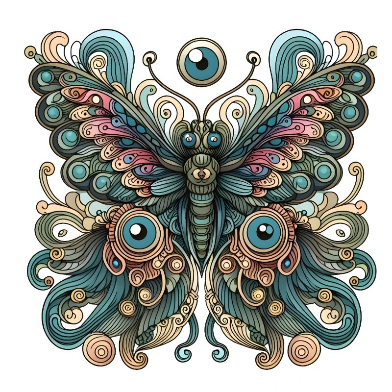 Scary butterfly with skull