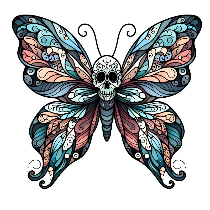 Düsterer Schmetterling mit Totenkopf