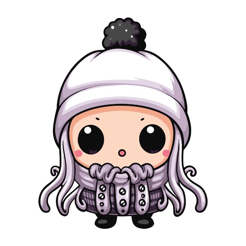 Oktopus Winter Krake Comic