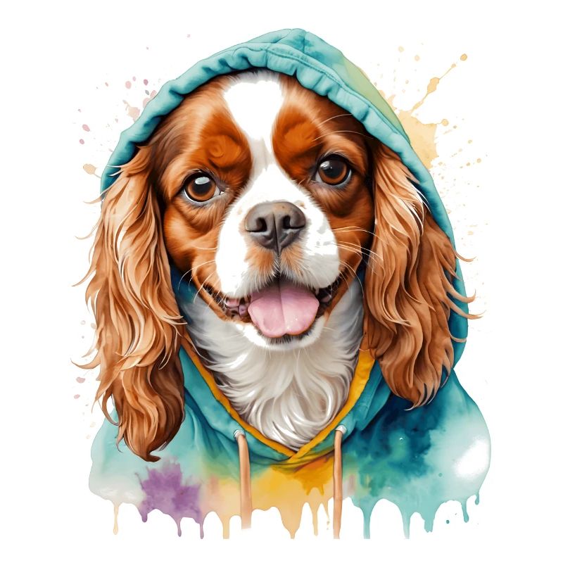 Cavalier King Charles Spaniel Sweat à capuche imprimé chien