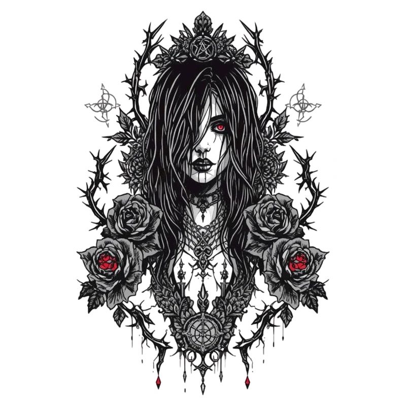 Gothic Rose Frame Portrait