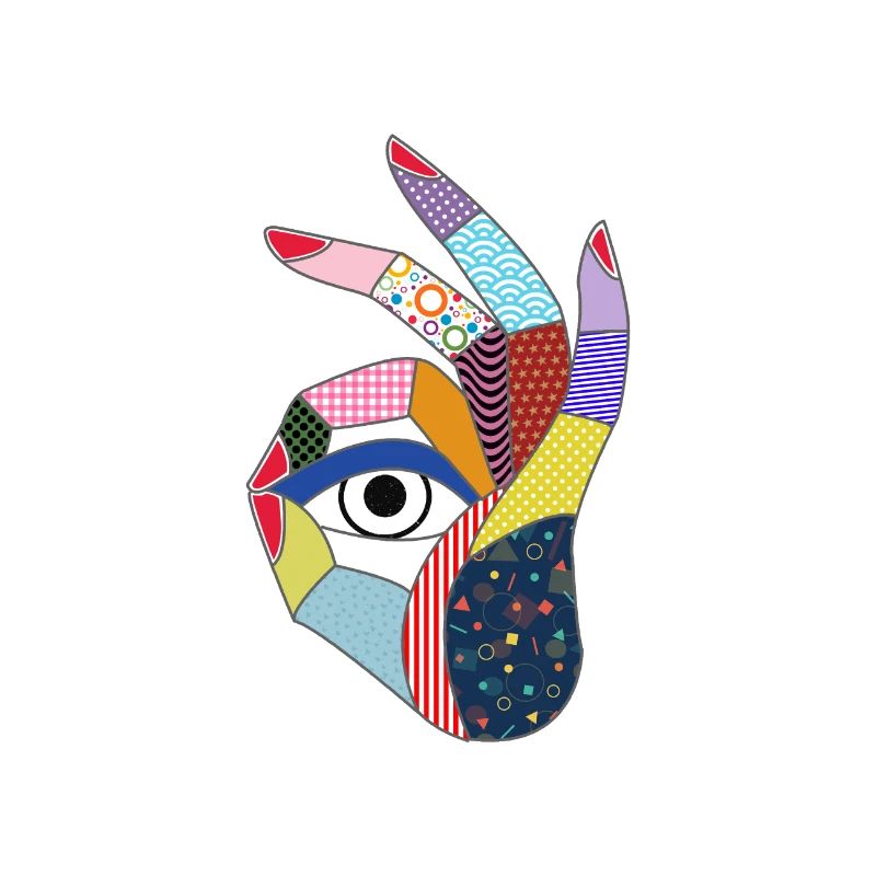 yeux regarde à travers une main dans le pop art style