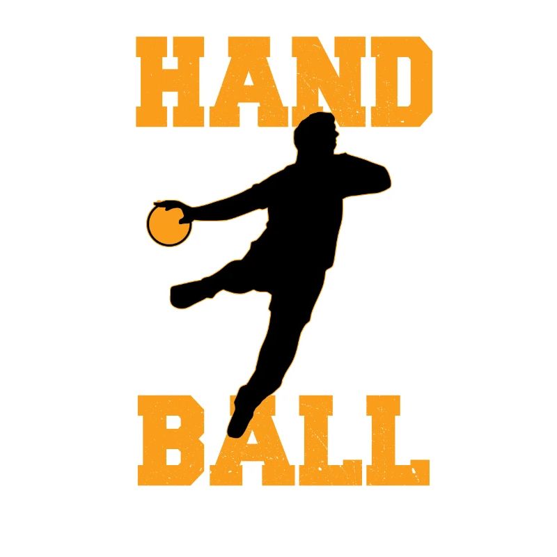 Handball player silhouette circle runner gift