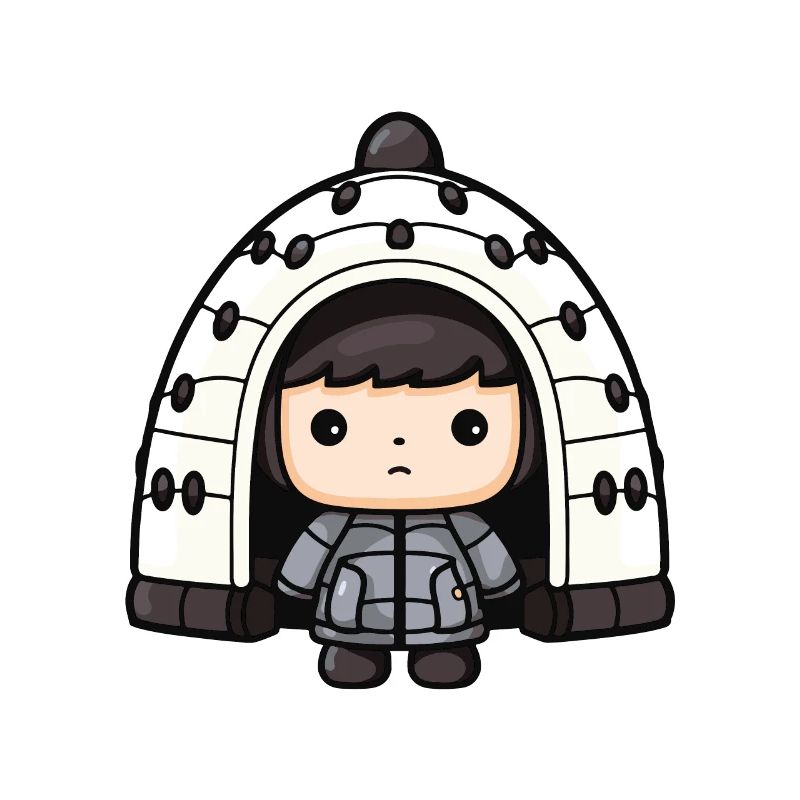 Eskimo Igloo Winter Comic North Pole South Pole