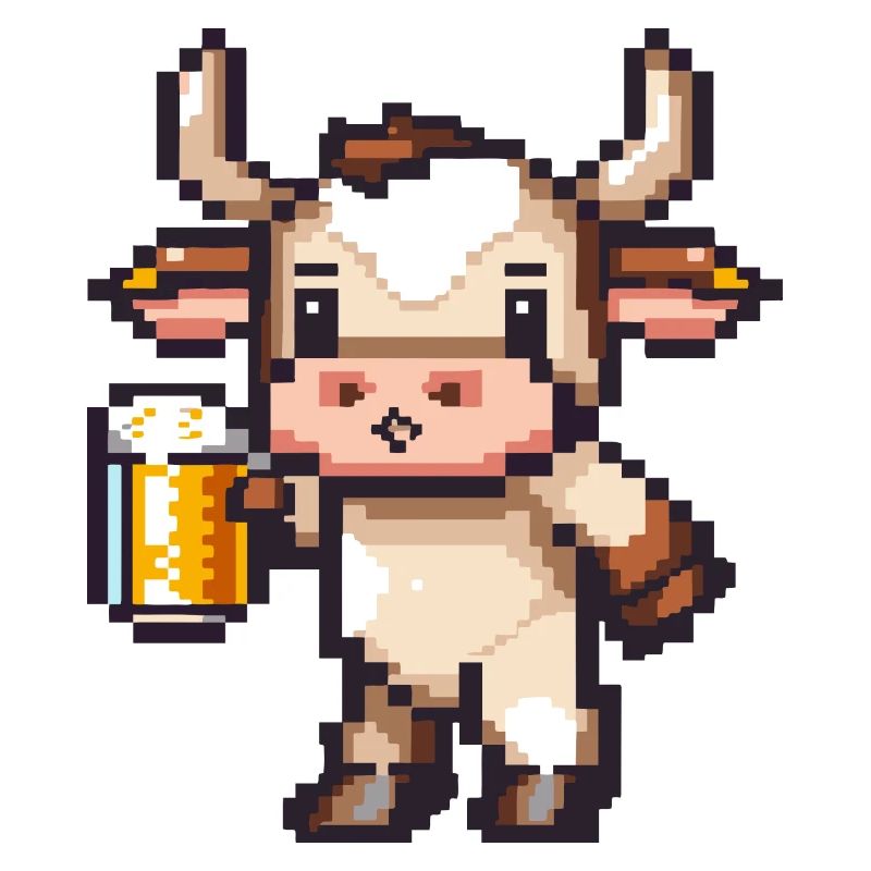 Vache bière pixel