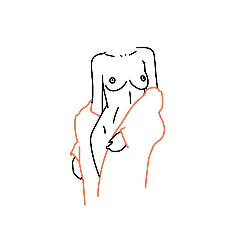 Femme nue dans une illustration de conception de serviette