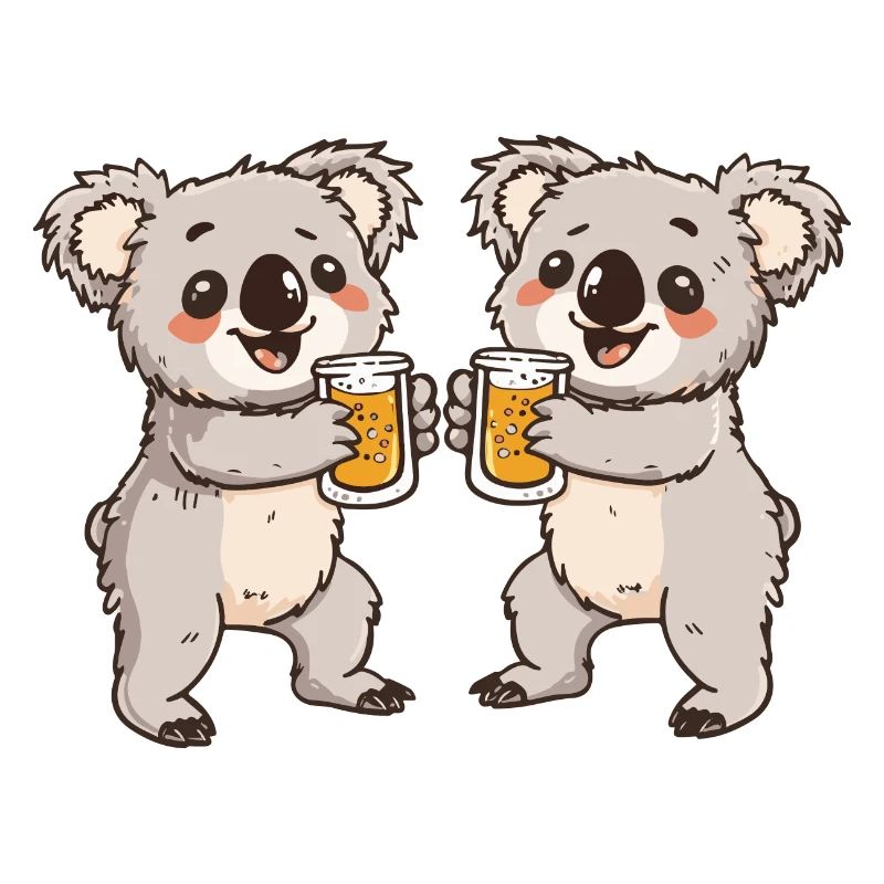 Koala Comic Bier Lustig Saufen