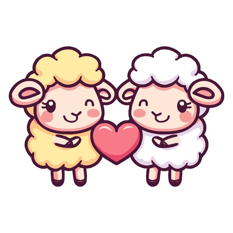 Sheep Comic Couple Love