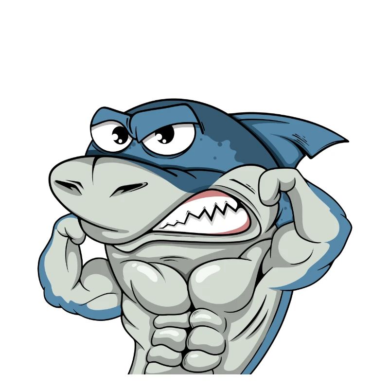 Requin cool avec muscles bodybuilder #3 Cool Sharks