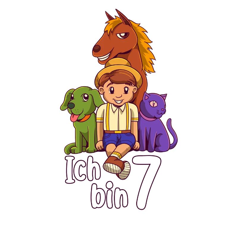 Geburtstagsshirt Bauernhof - 7 Geburtstag Junge