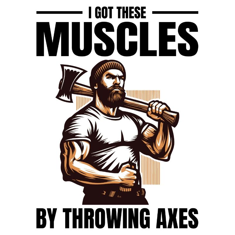 Muscle-Forged Mastery: Lumberjack's Axe Throwing