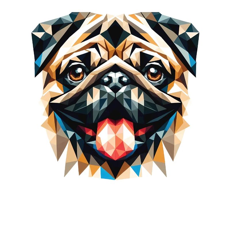 Polygon Hund, Digitale Kunst Tier Mops
