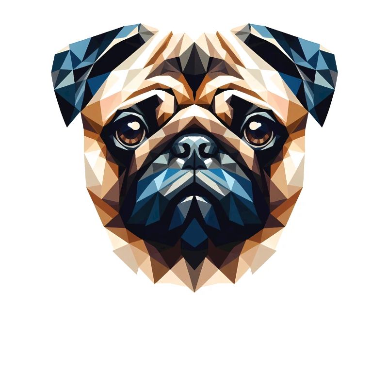 Polygon Hund, Digitale Kunst Tier Mops