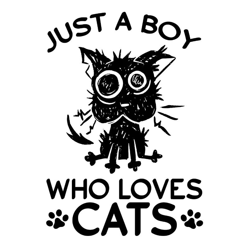 Nur ein Junge, der Katzen liebt