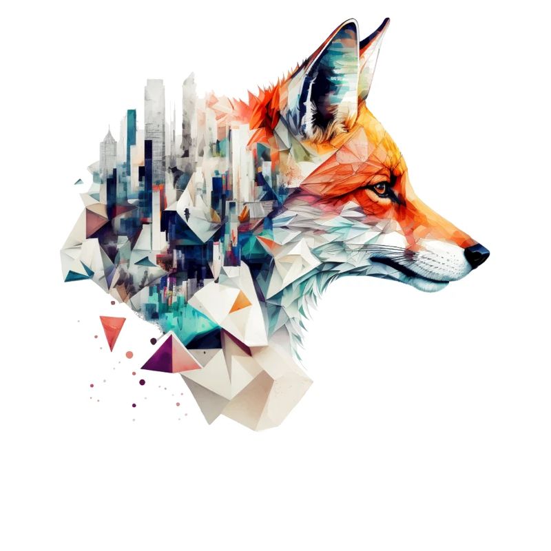 Fox Architecture Artwork Gift Idea Animal