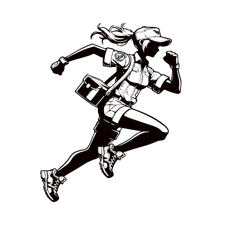 Dynamic Postwoman - Design for Young Postmen