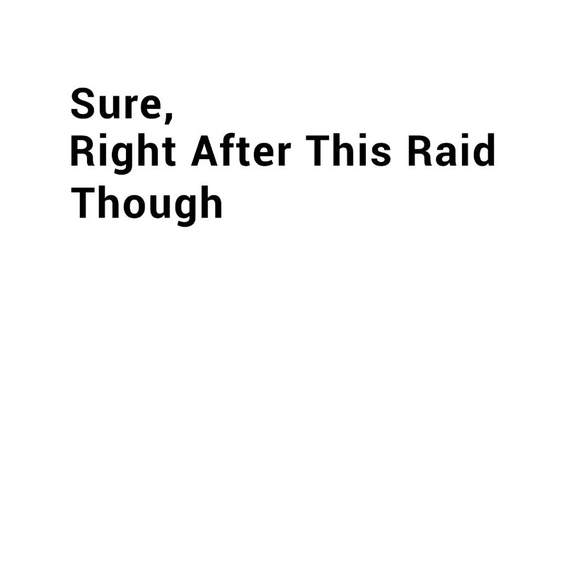 Funny Gaming - Sure, Right After This Raid Though