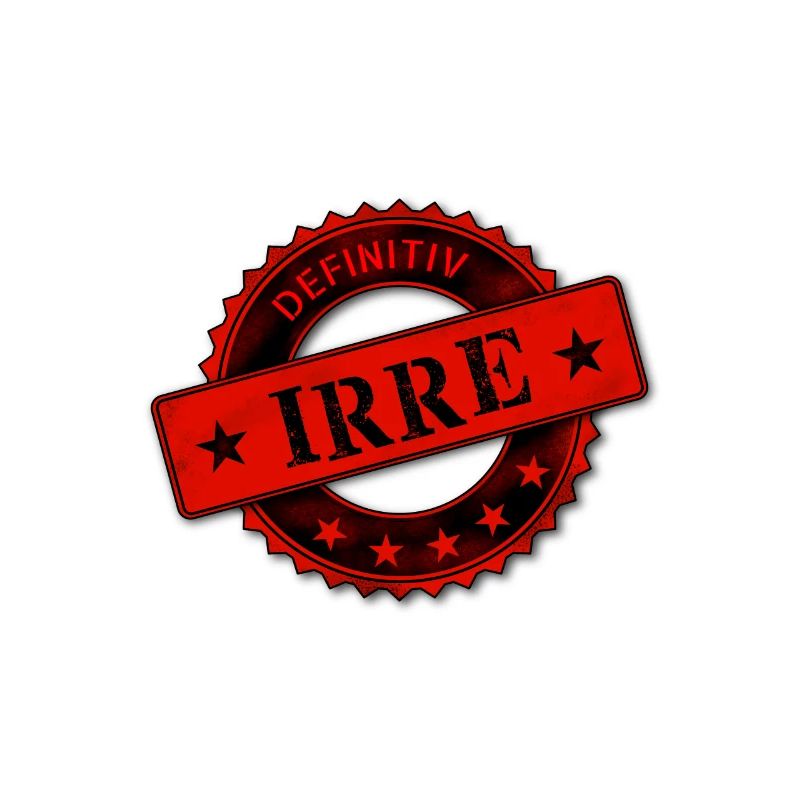 Stempel definitiv irre Spruch Geschenk Spaß Witz