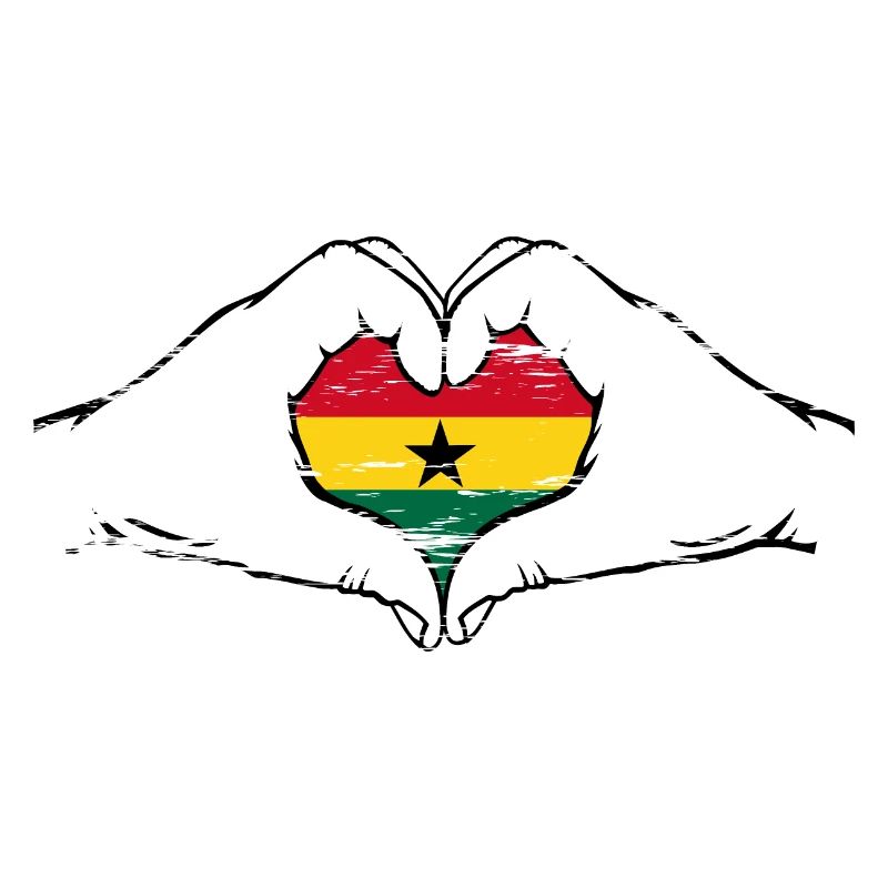 Drapeau du Ghana en forme de coeur utilisé